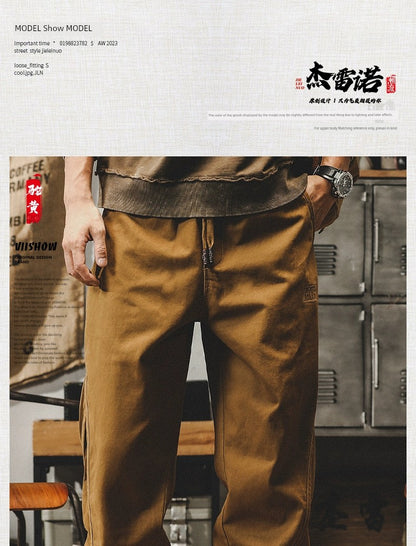 Heavy Weight American Retro Loose Casual Pants Thin Workwear