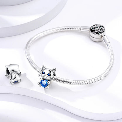 Dog Pet Charms 925 Silver Doggy Paw French Bulldog Bones Beads fit Original Pandora Bracelet DIY Fine Jewelry