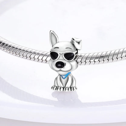 Dog Pet Charms 925 Silver Doggy Paw French Bulldog Bones Beads fit Original Pandora Bracelet DIY Fine Jewelry