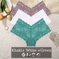 3PCS Women Floral Lace Panties Sexy Perspective Underwear V Waist Solid Color Underpants Female Breathable Intimates Lingerie