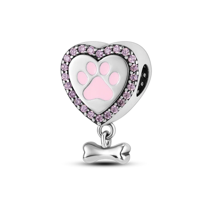 Dog Pet Charms 925 Silver Doggy Paw French Bulldog Bones Beads fit Original Pandora Bracelet DIY Fine Jewelry