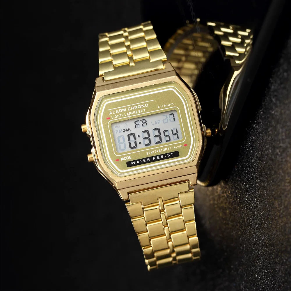 Sport Watch Men Digital Led Fashion Luxury Stainless Steel Square Wristwatch Electronic Womens Watches Male Clock Reloj Hombre