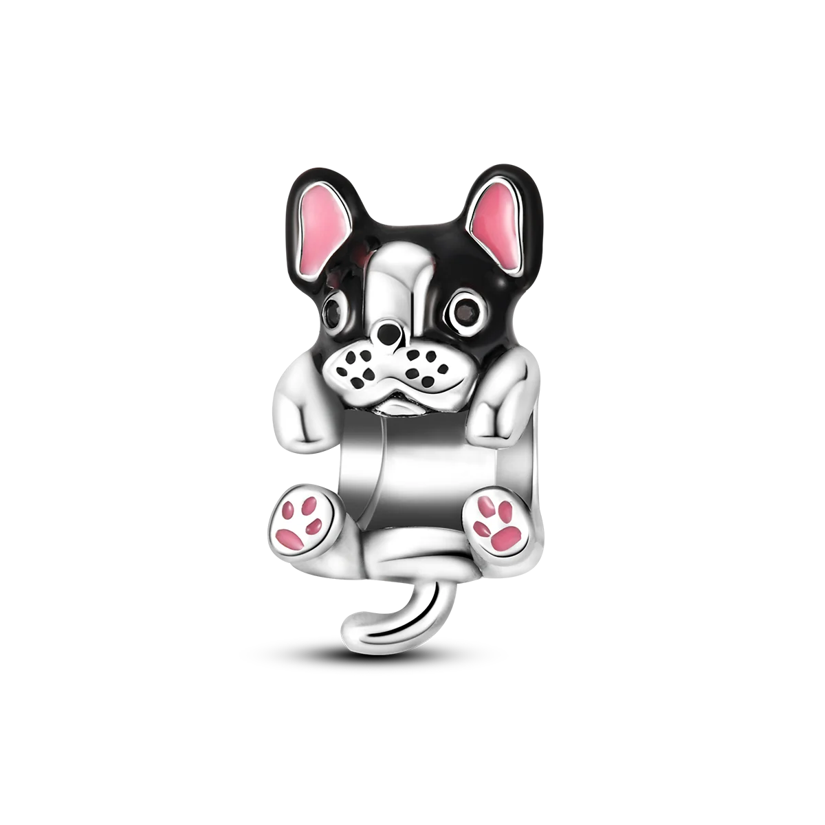 Dog Pet Charms 925 Silver Doggy Paw French Bulldog Bones Beads fit Original Pandora Bracelet DIY Fine Jewelry