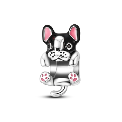 Dog Pet Charms 925 Silver Doggy Paw French Bulldog Bones Beads fit Original Pandora Bracelet DIY Fine Jewelry