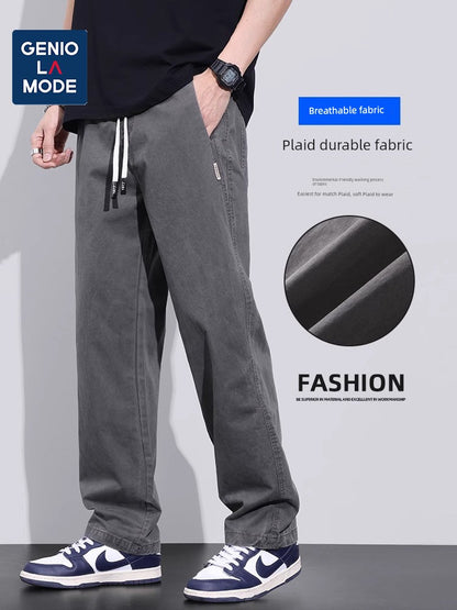 Senma Pure Cotton Loose Straight-leg Men's Spring and Autumn Casual Pants