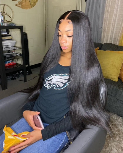 Pre Cut Glueless Wigs Human Hair Ready To Wear And Go Preplucked Straight 13x6 HD Lace Frontal Wig Human Hair For Women 40 Inch