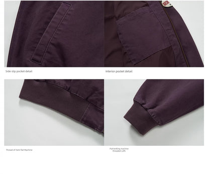 714street Fall and Winter Purple Detroit Cotton Coat