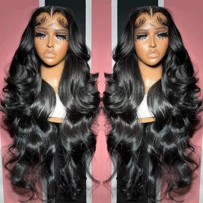 40 Inch 13x6 HD Transparent Lace Frontal Wig Body Wave Wigs Human Hair 200 Density Water Wave Brazilian 100% Raw Remy For Women