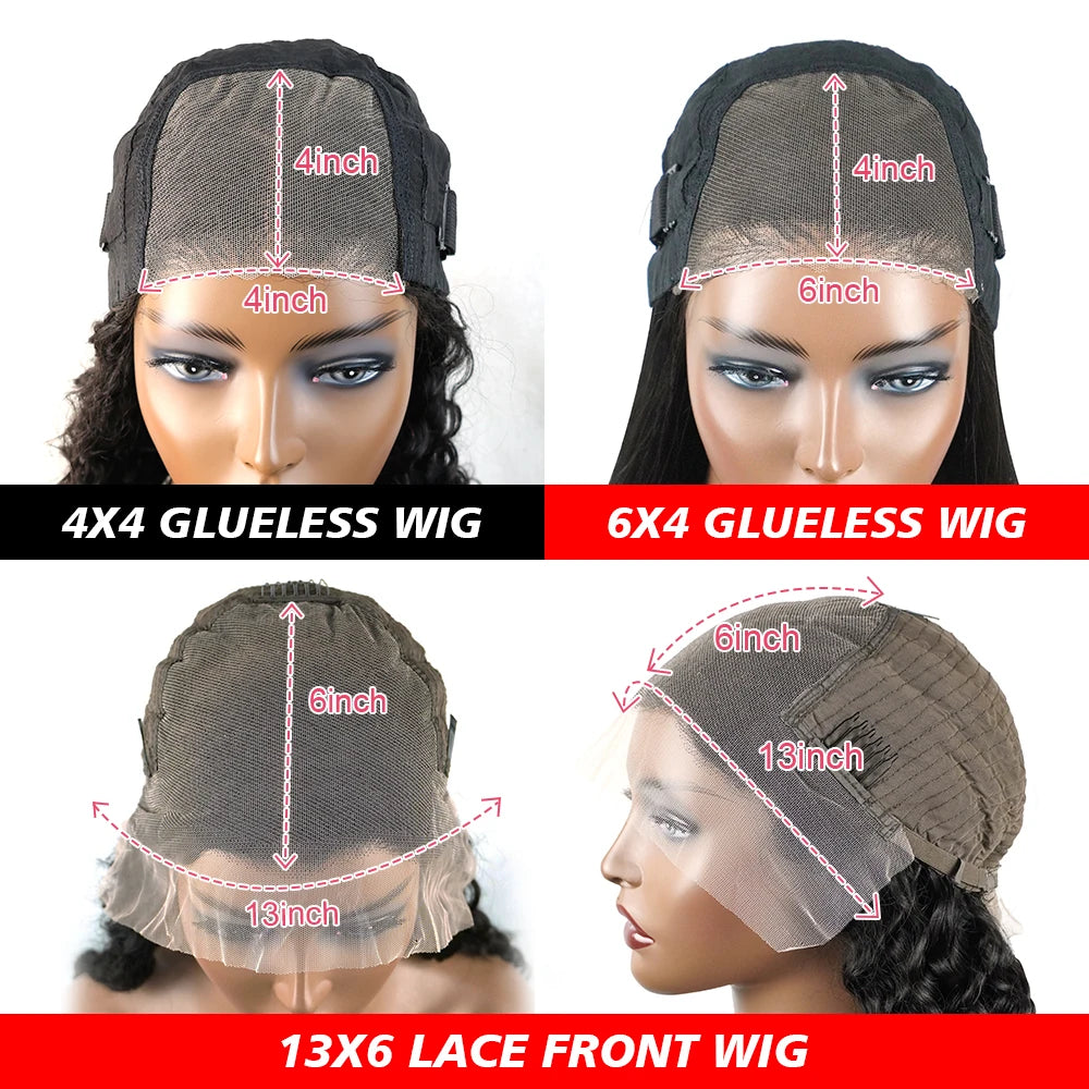 Pre Cut Glueless Wigs Human Hair Ready To Wear And Go Preplucked Straight 13x6 HD Lace Frontal Wig Human Hair For Women 40 Inch