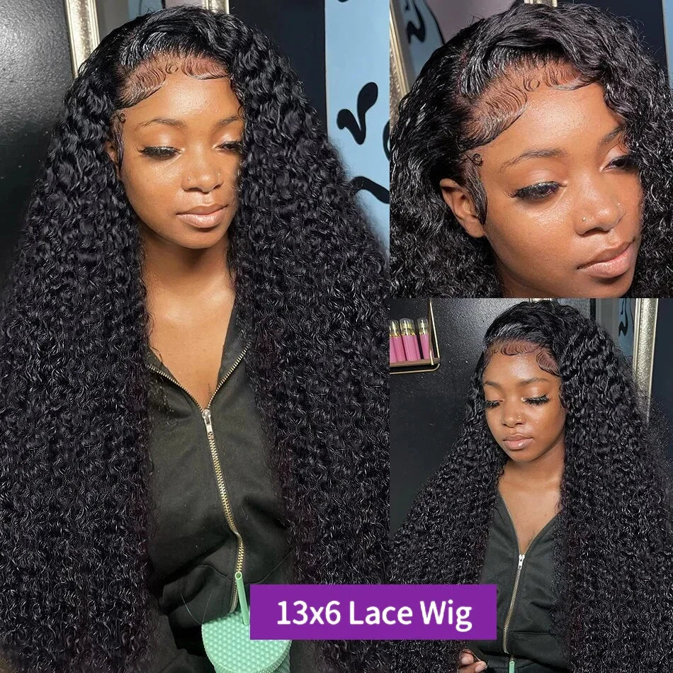 Hd Lace Wig 13x6 Human Hair Pre Plucked Curly Wig 40 Inch Deep Wave Frontal Wig Water Wave Lace Front Wig Brazilian Hair Wigs