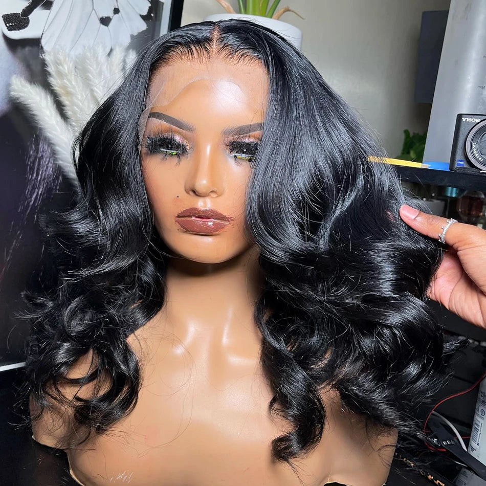 Body Wave Bob Wig 13x6 Transparent Lace Frontal Wig Brazilian Human Hair Wigs Virgin Remy Hair13x4 Lace Closure Wig 180% Density