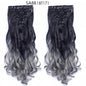 LINWAN Hair 22inch Ombre Hair Long Curly Hair Extension 16 Clips High Tempreture Synthetic Hairpiece Clip In Hair Extensions