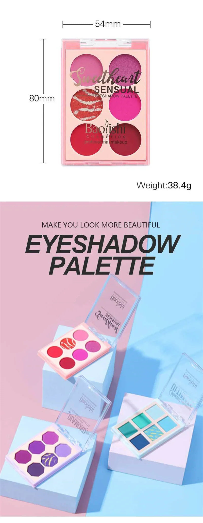 6-Color Eye Shadow 9-Color Pearlescent Matte Glitter Eyeshadow Palette Long Lasting Shimmer Make Up Eyeshadow Beauty Eye Pallete