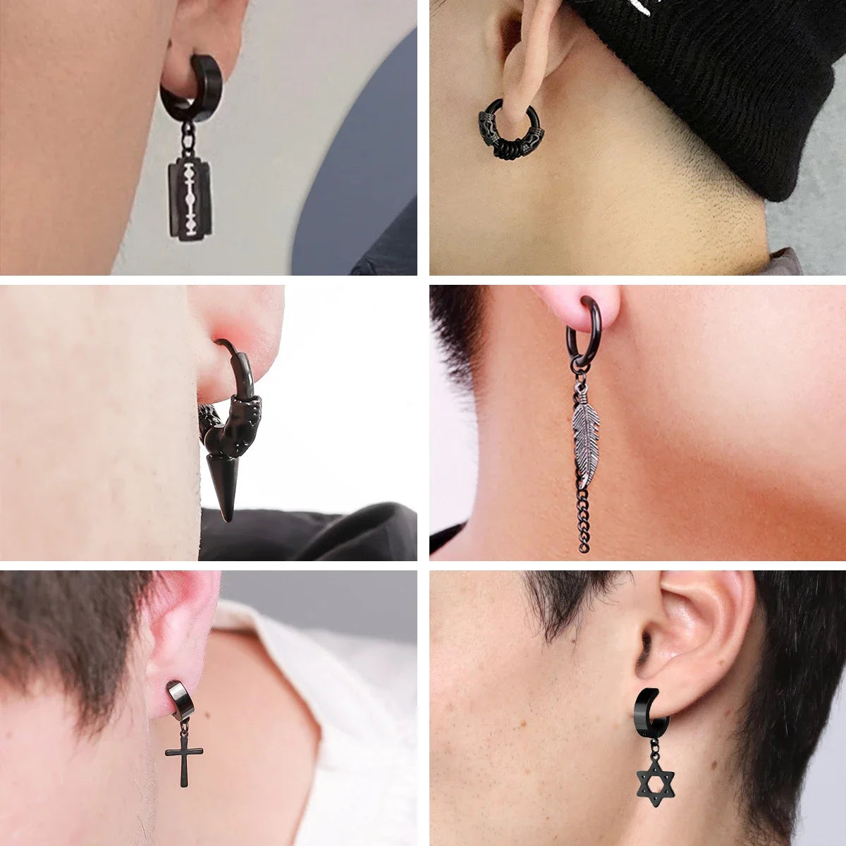 1Pair Fashion Cross Fake Earrings