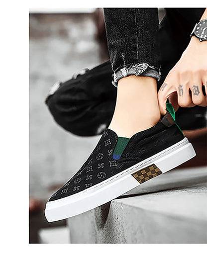 Men Casual Luxury Printing Shoes Comfortable Outdoor Shoes Thick Bottom Slip-On Shoe Trainers Skate Flats Walking Sneakers 39-44