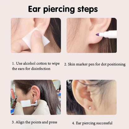 1pc Disposable Ear Piercer with Ear Stud-Aseptic Ear Piercing Gun Set-Painless Gun Piercing