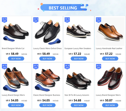 2024 New Genuine Leather Casual Shoes for Men Sneakers Soild Blue Black Sports Style Carved Breathable Business Social Flat Shoe