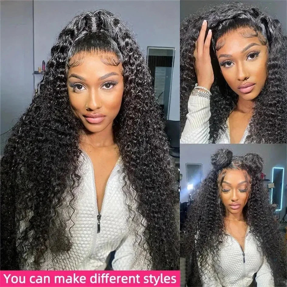 Deep Wave 13x6/13x4 HD Transparent Lace Front Human Hair Wigs Remy Human Hair 30 34inch Wet And Wavy Water Wave Frontal Wig