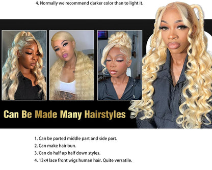 Body Wave 613 Hd Lace Frontal Wig 13x6 Human Hair Wigs 13x4 Transparent Lace Honey Blonde Glueless Wigs For Women 180 Density