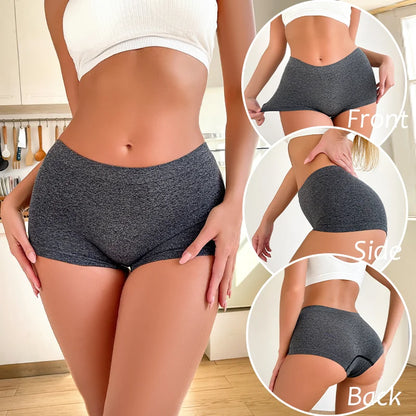 Women Seamless Boxers Underwear Shorts Safety Pants Solid Color Ladies Soft Intimate Breathable Boyshorts S-XL