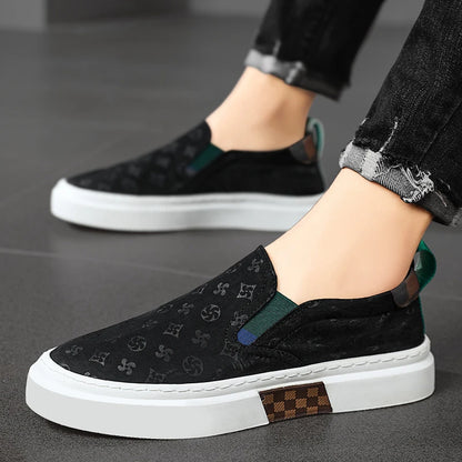 Men Casual Luxury Printing Shoes Comfortable Outdoor Shoes Thick Bottom Slip-On Shoe Trainers Skate Flats Walking Sneakers 39-44