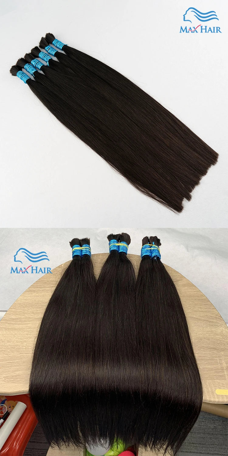 Wholesale Human Meches Bundles Human Hair Straight Extensions Cheveux Natural Human Hair Bulk For Mega Her 300 Grams 70cm