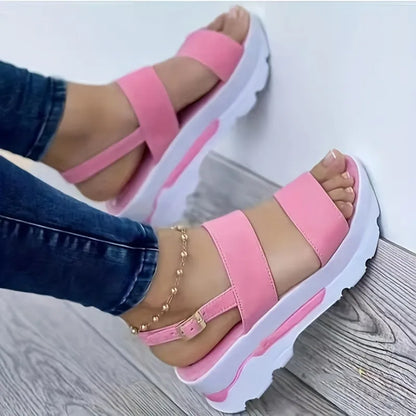 Women Comfortable Outdoor Sandals Casual Plus Size Slippers Round on Plus Size Wedge Shoes Sandalias Mujer