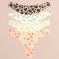 FINETOO 4Pcs Ultra Soft Underwear For Women Sexy Graphic Print Seamless Thongs Female Stretch Leopard G Strings Comfort Lingerie