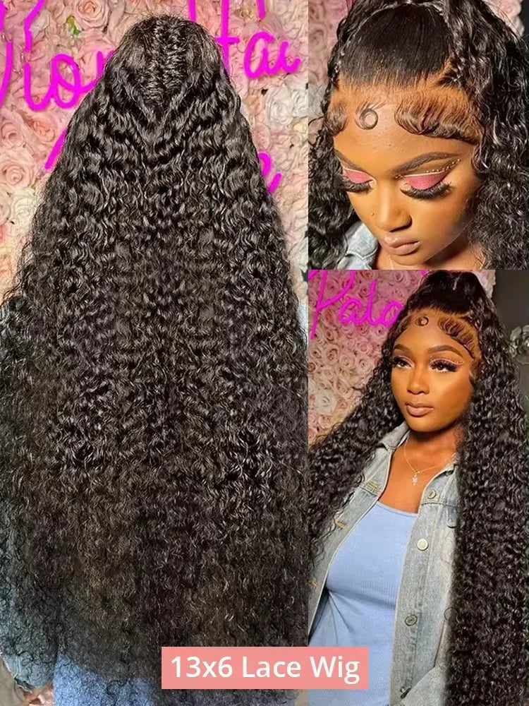 40 50 Inch Deep Wave 13x6 13x4 Lace Front Human Hair Wig 200% Remy Curl 360 Full Lace Frontal Wig Human Hair For Black Women