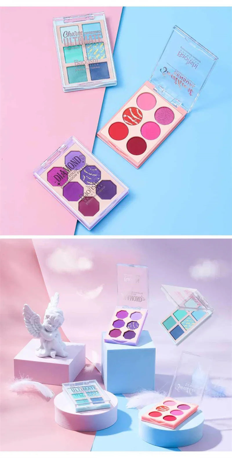 6-Color Eye Shadow 9-Color Pearlescent Matte Glitter Eyeshadow Palette Long Lasting Shimmer Make Up Eyeshadow Beauty Eye Pallete