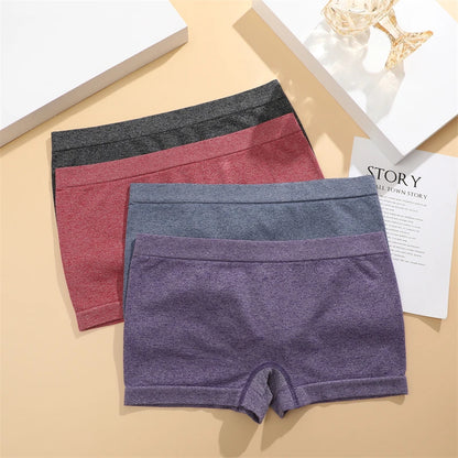 Women Seamless Boxers Underwear Shorts Safety Pants Solid Color Ladies Soft Intimate Breathable Boyshorts S-XL