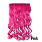 Synthetic Long Wavy 5 Clip In Hair Extensions 22Inch Synthetic Fiber Heat Resistant Hairpiece Black Pink False Hair Daily Use