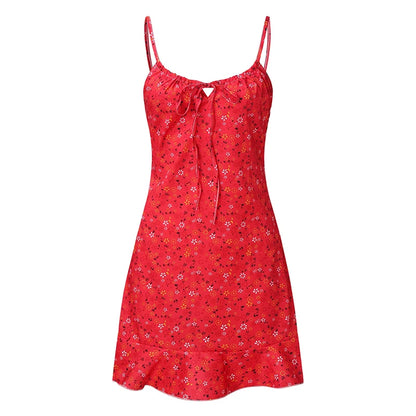 Sexy Casual Home Small Floral Camisole Dress