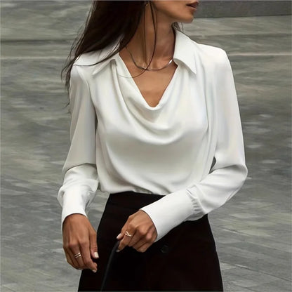 Women's Blouses Trend 2025 Spring Autumn Long Sleeve White Shirts and Elegant Simple Shirt Casual Tops New in Female Clothing