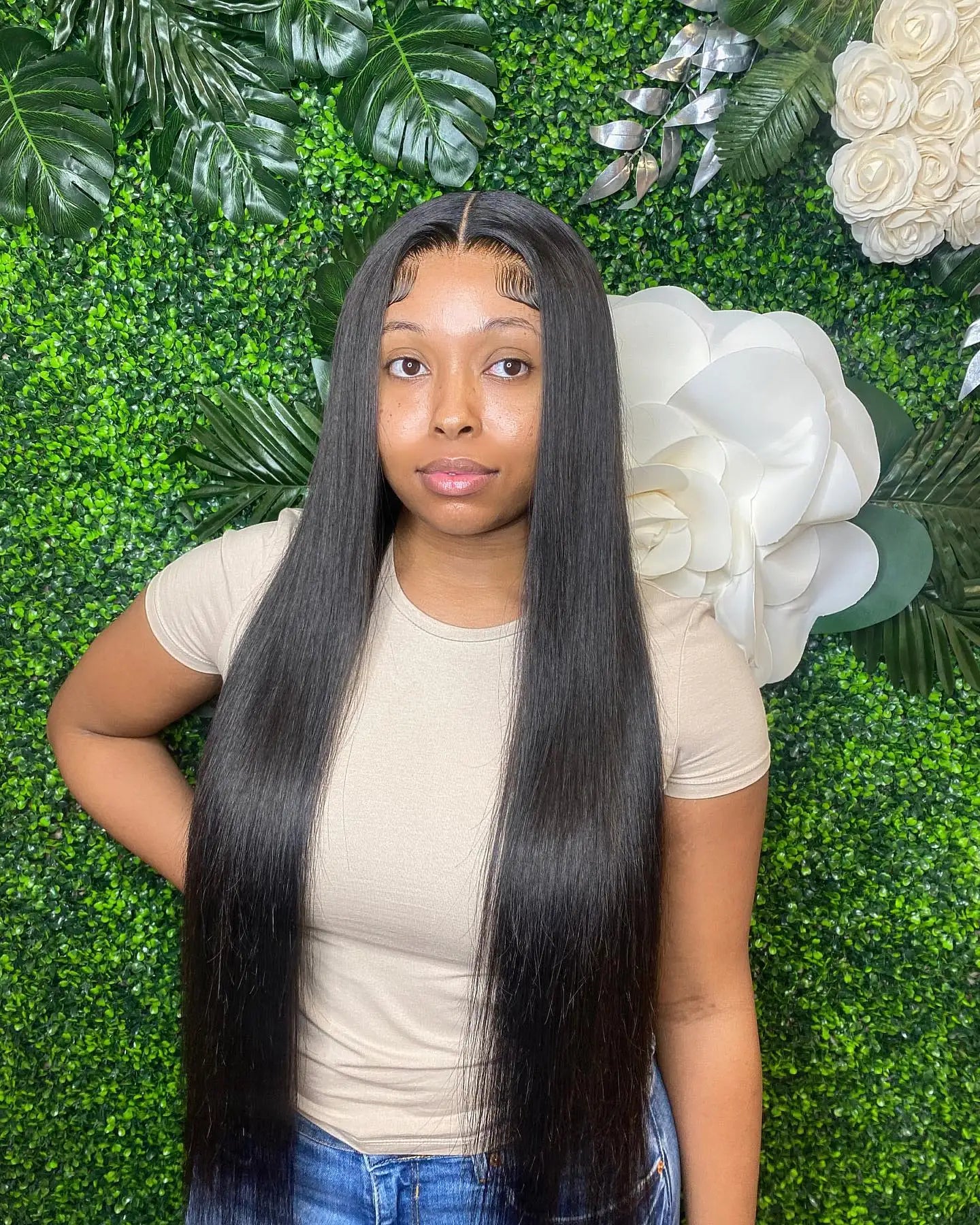 Pre Cut Glueless Wigs Human Hair Ready To Wear And Go Preplucked Straight 13x6 HD Lace Frontal Wig Human Hair For Women 40 Inch