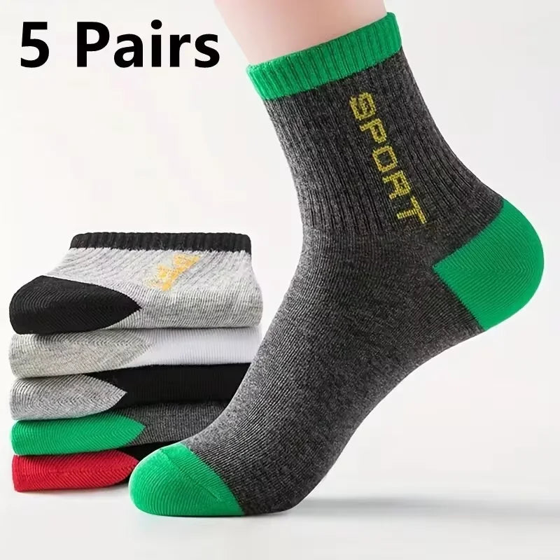 5 Pairs Of Socks Men's Short Socks Spring, Autumn And Winter Sports Sweat-absorbent And Odor-resistant Boat Socks Thin Low-cut S