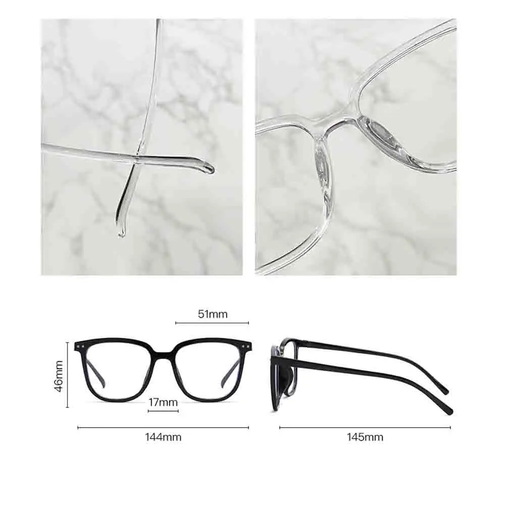 Round Eyewear Transparent Computer Glasses Frame