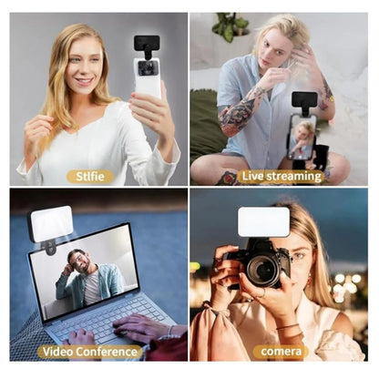 New 3 Modes Adjustable Brightness Portable Mini Selfie Fill Light Rechargeable Clip On For Phone Laptop Tablet Meeting Make Up