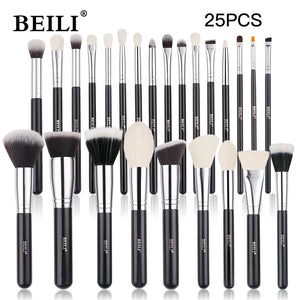 BEILI Black Goat Hair Professional Makeup Brushes Set Foundation Concealer Eyeshadow Blending Make Up Brush brochas maquillaje