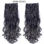 LINWAN Hair 22inch Ombre Hair Long Curly Hair Extension 16 Clips High Tempreture Synthetic Hairpiece Clip In Hair Extensions