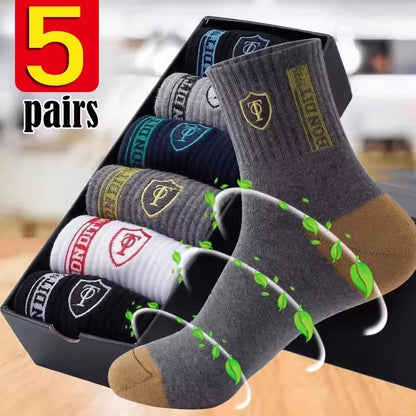 5 Pairs Of Socks Men's Short Socks Spring, Autumn And Winter Sports Sweat-absorbent And Odor-resistant Boat Socks Thin Low-cut S