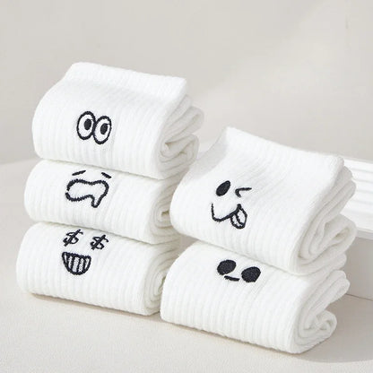 New Cool Women White Cute Funny Socks Set Cartoon Lady Autumn Winter Female Girl Kawaii Sport Short Socks For Women