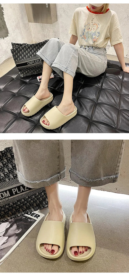 Summer Men Slippers Thick Bottom Fashion Style Platform Bathroom Slides NonSlip Trend Designer Shoes Female Flip Flops