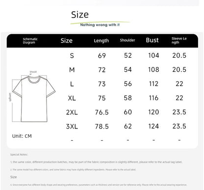 One-off Area Orai Strictly Selected New Chinese Style Chinese Fad Loose Short Sleeve Men's and Women's Same Style Chinese Fad Easiest for Match Casual T-shirt