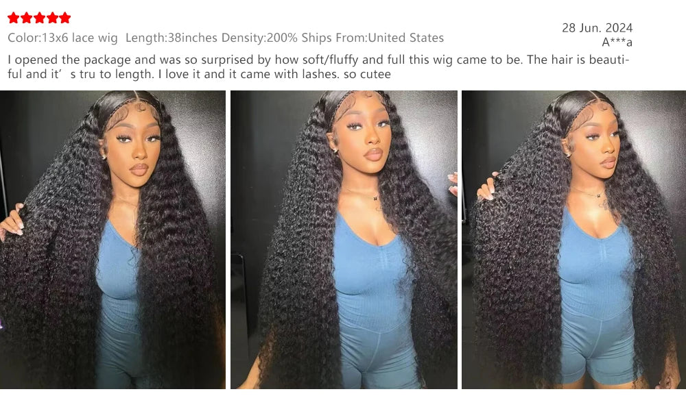 40 50 Inch Deep Wave 13x6 13x4 Lace Front Human Hair Wig 200% Remy Curl 360 Full Lace Frontal Wig Human Hair For Black Women