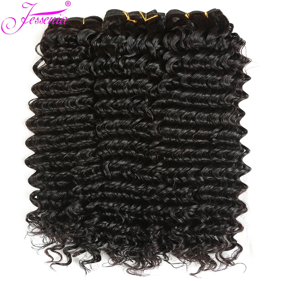 Unprocessed Brazilian 4 Bundles Deal 8-30Inch Loose Deep Wave Tissage 100% Raw Human Hair Wet and Wavy DeepCurly Cheveux Humain