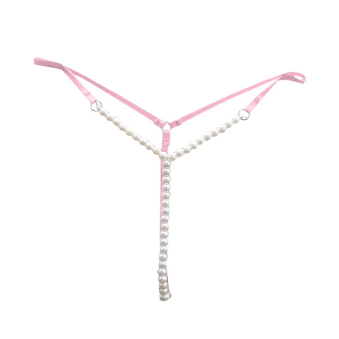 Sexy Pearl Beaded Underwear For Women Low Waist T Shaped Crotchless G-String Plus Size Sexy Erotic Lingerie Hot Women Underpants