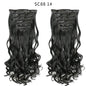 LINWAN Hair 22inch Ombre Hair Long Curly Hair Extension 16 Clips High Tempreture Synthetic Hairpiece Clip In Hair Extensions