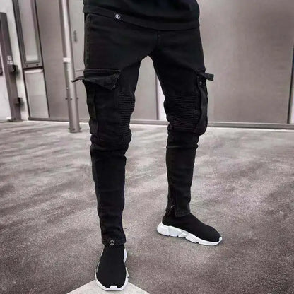 Fashion Jeans Men´s Branded Men's Clothing Clothes Skinny Slim Jean Black Pencil Pants Man Streetwear Fit Cargo Jeans for Men