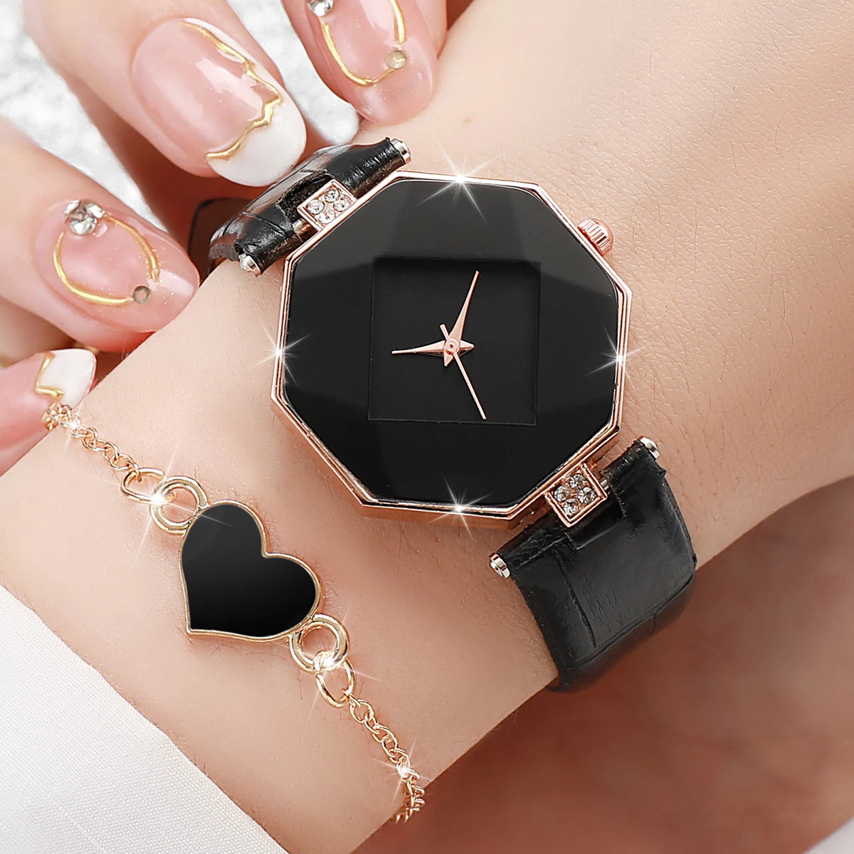 5PCS/Set of Heart Analog Quartz Watch